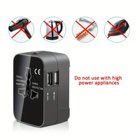 Travel Charger with Dual USB Charging Ports, 2 USB Charger, World All in One