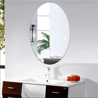 Oval and Rectangle Mirror Wall Stickers HD Acrylic Waterproof Self-adhesive