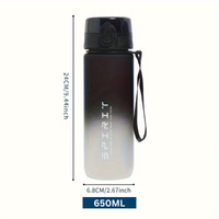 Grinkwell 26oz Frosted Sports Water Bottle - Leakproof, BPA-Free PC with